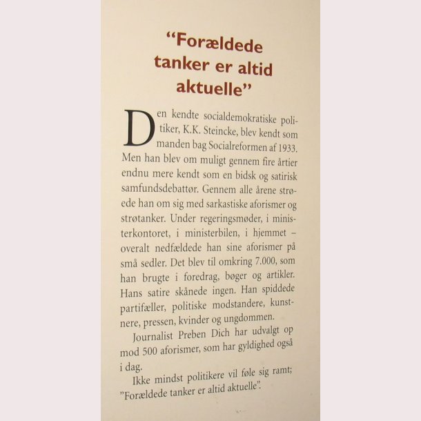 Forldede tanker er altid aktuelle