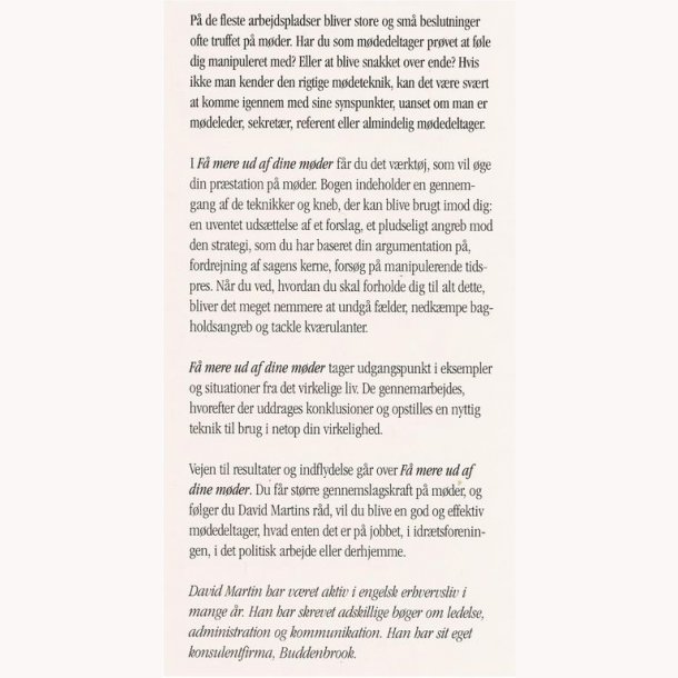 F mere ud af dine mder