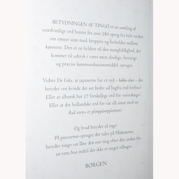Betydningen af Tingo og andre usdvanlige ord