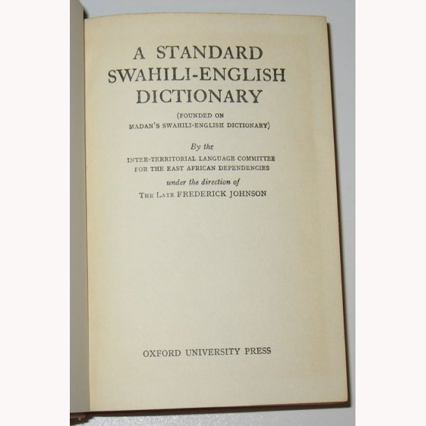 A Standard Swahili-English Dictonary
