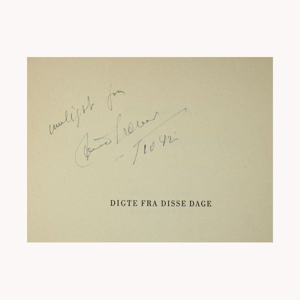 Digte fra disse dage - signeret