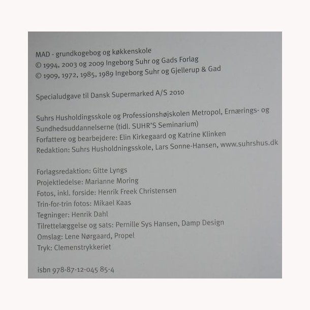 MAD grundbog og kkkenskole: Ingeborg Suhr