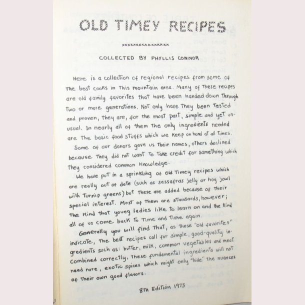 Old Timey Recipes