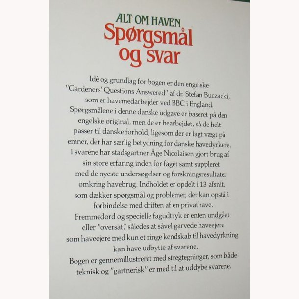 Alt om haven - Sprgsml og svar