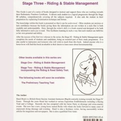 Riding &amp; Stable Management - Stage Three
