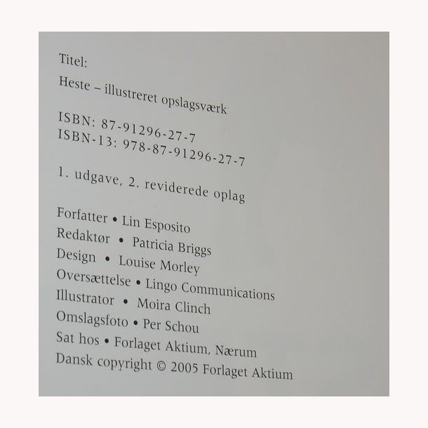 Heste - illustreret opslagsvrk