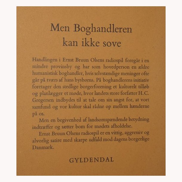 Men Boghandleren kan ikke sove