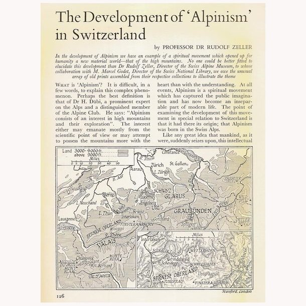 The Development of ''Alpinism'' in Switzerland