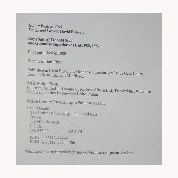 The Guinness Book of Golf Facts &amp; Feats