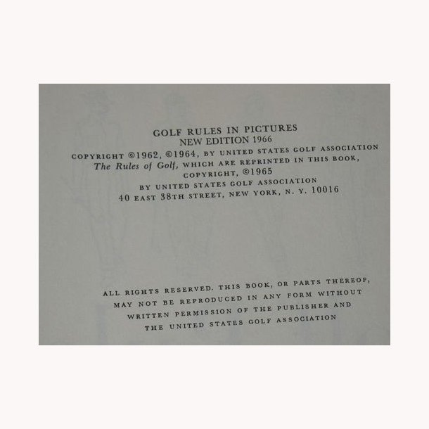 Golf Rules in Pictures New 1966 Edition