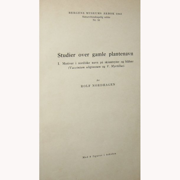 Studier over gamle plantenavn