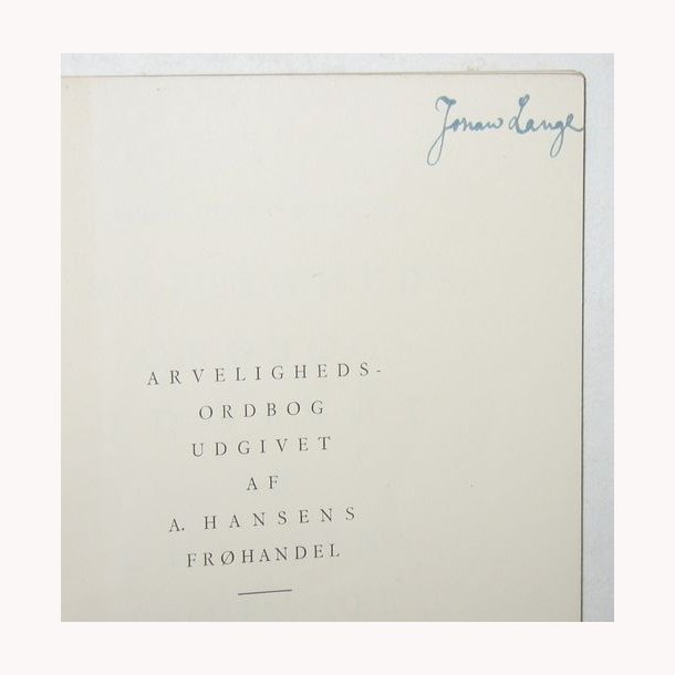 Arvelighedsordbog + tillg