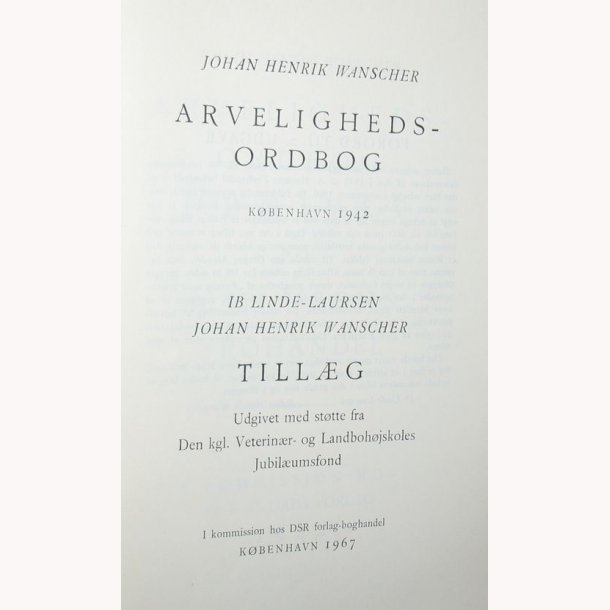 Arvelighedsordbog + tillg