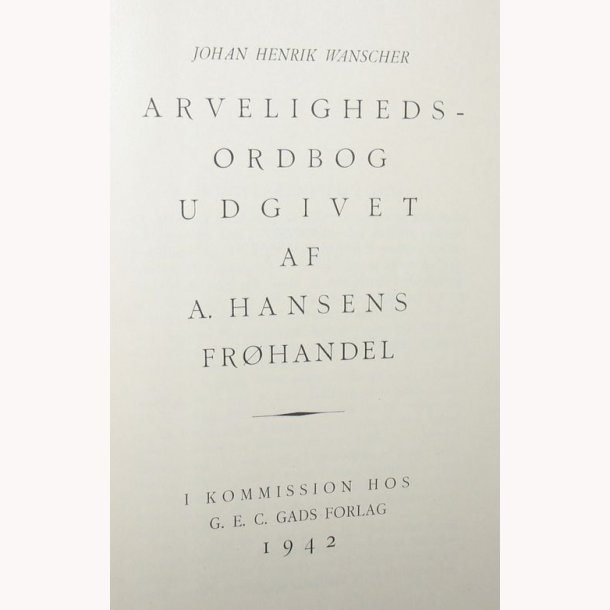 Arvelighedsordbog + tillg