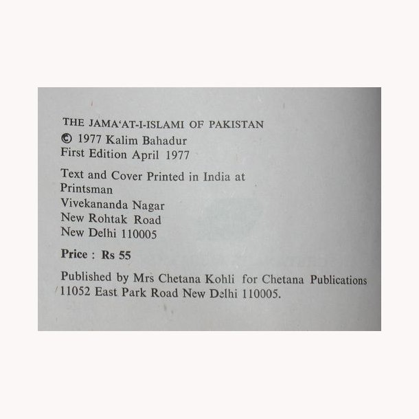 The Jama'at-i-Islami of Pakistan