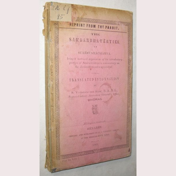 The Sambandha-Vartika of Suresvracharya