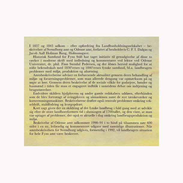 Odense Amt beskrevet 1843 bind l + ll