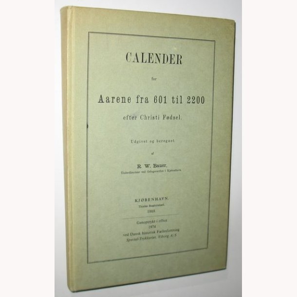 Calender af R.W. Bauer