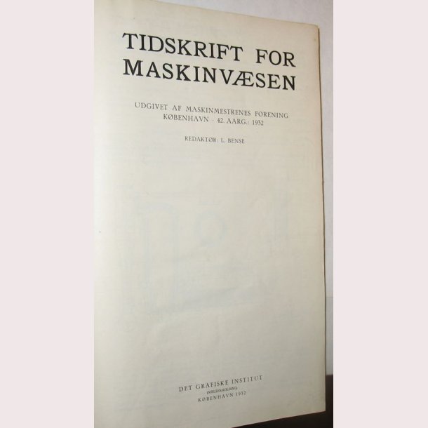Tidsskrift for maskinvsen 1932-1945