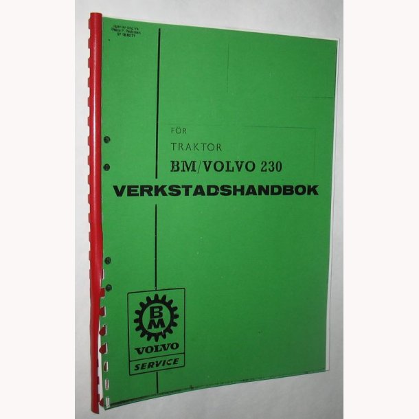 Instruktionsbok og Verkstadshandbok BM/Volvo 230
