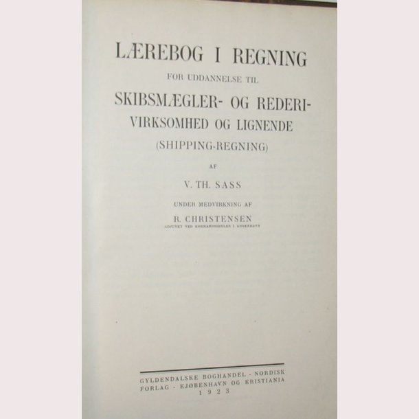 Lrebog i Shipping-regning
