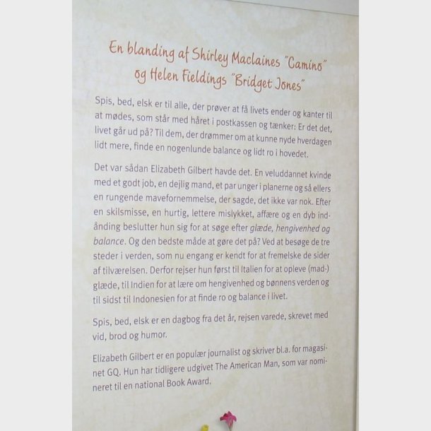 Spis, bed, elsk: Elizabeth Gilbert