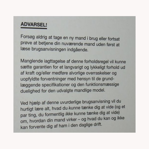 Din mand - en brugsanvisning