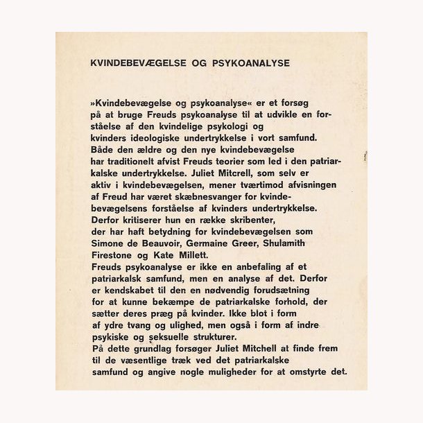 Kvindebevgelse og psykoanalyse