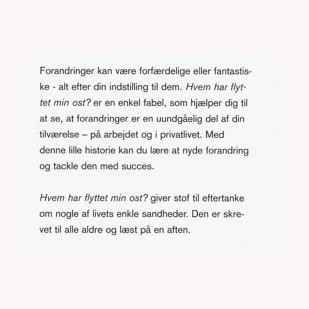 Hvem har flyttet min ost?