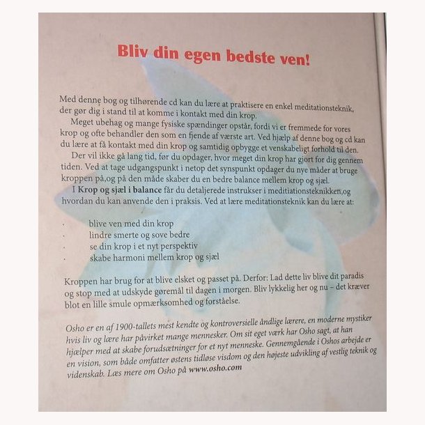 Osho - Krop og sjl i balance inkl. CD