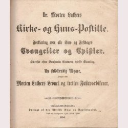 Kirke= og Huus= Postille 1854