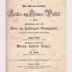 Kirke= og Huus= Postille 1854