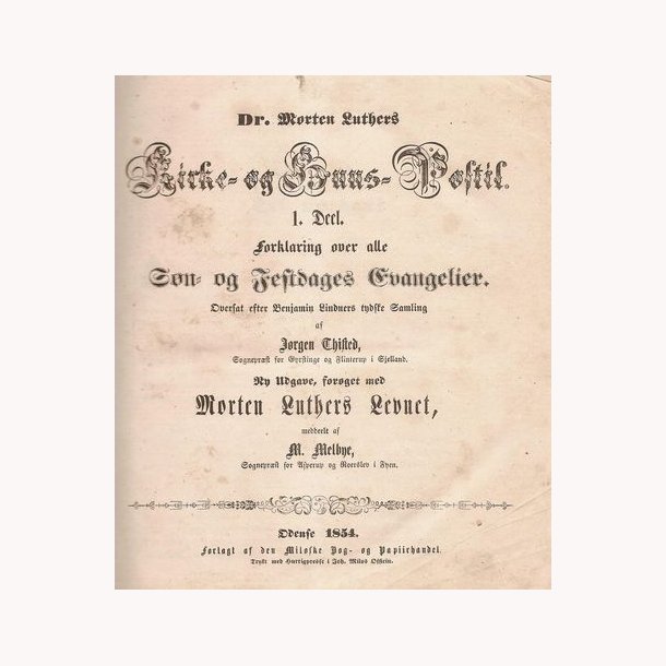 Kirke= og Huus= Postille 1854