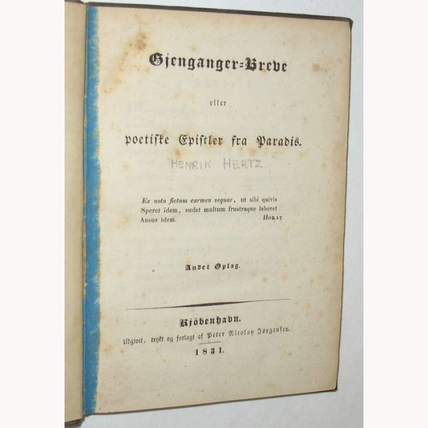 Gjenganger-Breve el. poetiske Epistler fra Paradis