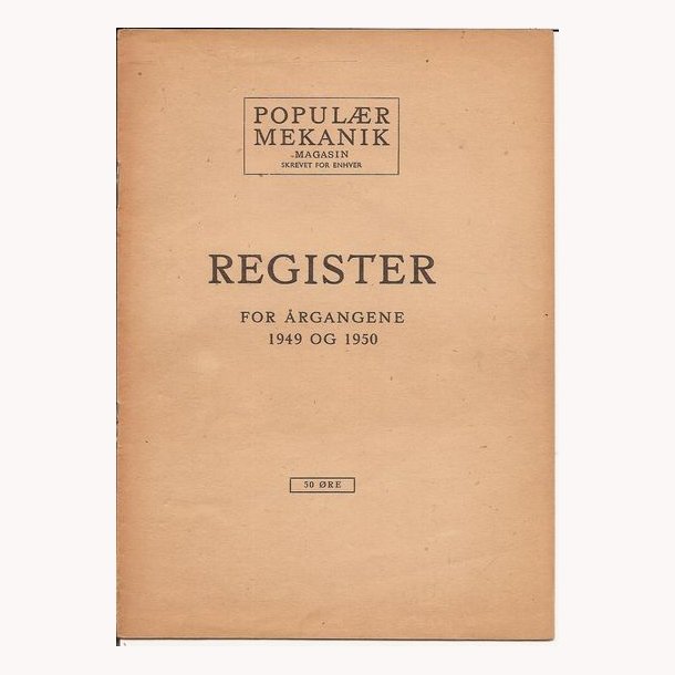 Register for �rgangene 1949 og 1950