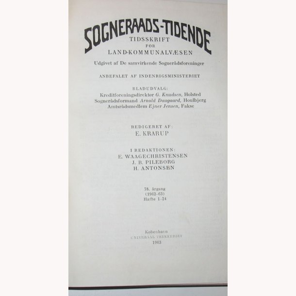 Sogneraads-Tidende 1962-1963