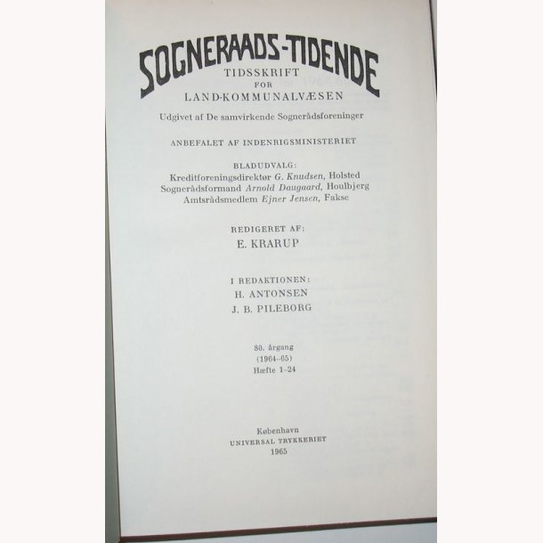 Sogneraads-Tidende 1964-1965