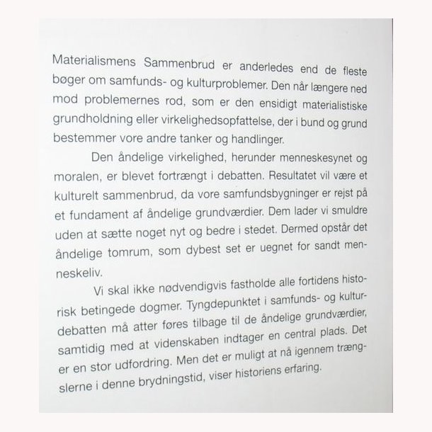 Materialismens sammenbrud