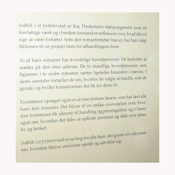 Indblik i et forfatterskab