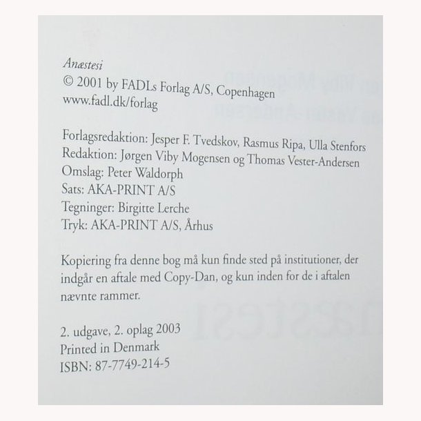 Anstesi - 2 udgave