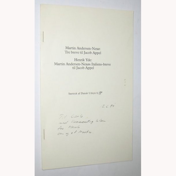 Tre breve til Jacob Appel - signeret