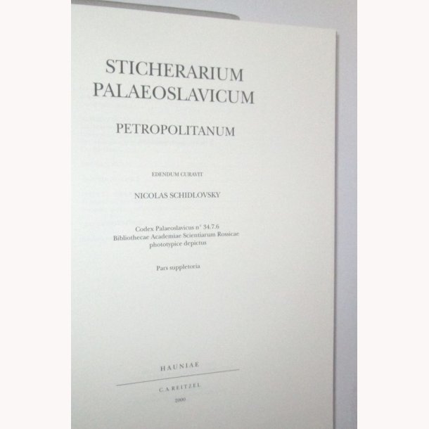 Sticherarium Palaeoslavicum Xll - Petropolitanum