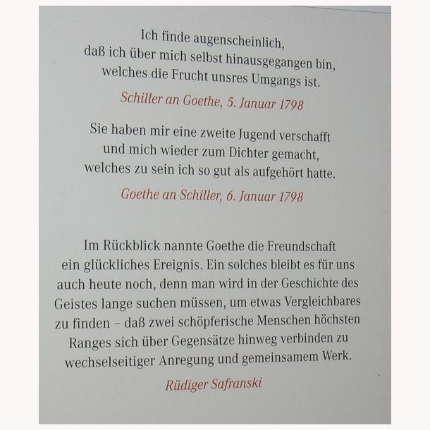 Goethe Und Schiller. Geschichte Einer Freundschaft