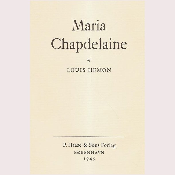 Maria Chapdelaine