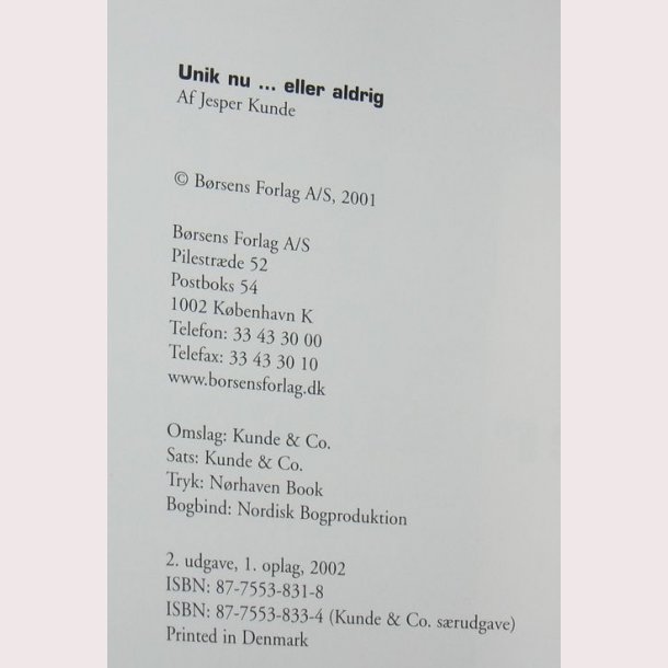 Unik nu... eller aldrig