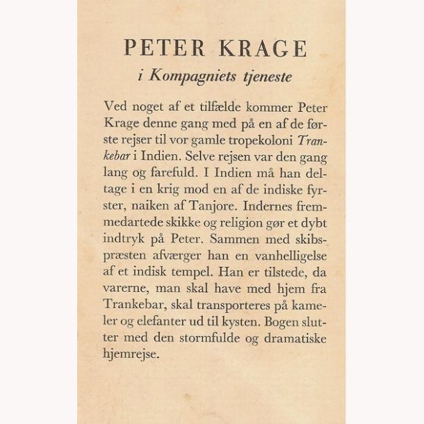 Peter Krage i Kompagniets tjeneste