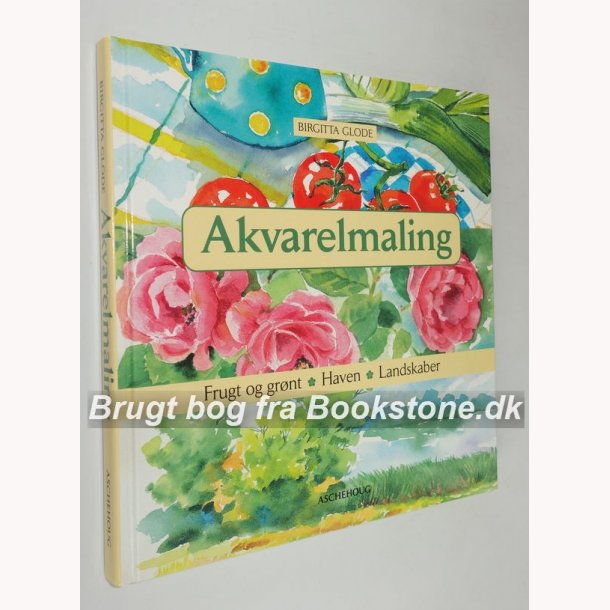 Akvarelmaling - frugt og grnt - have - landskab