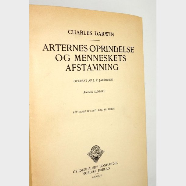 Darwins selvbiografi og Artens oprindelse bind l+ll