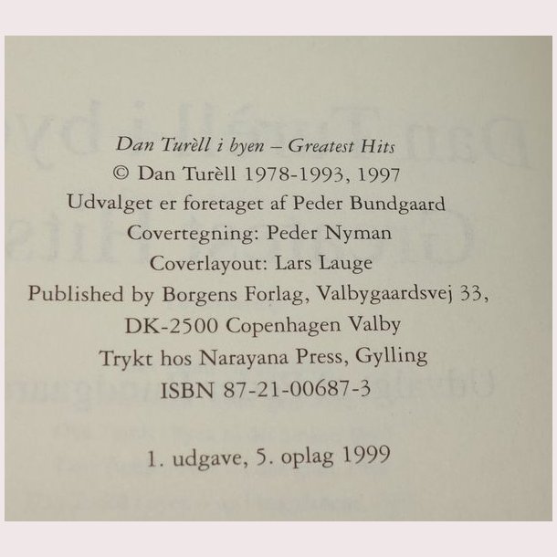 Dan Turll i byen - greatest hits 