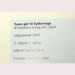 Turen gr til Sydsverige